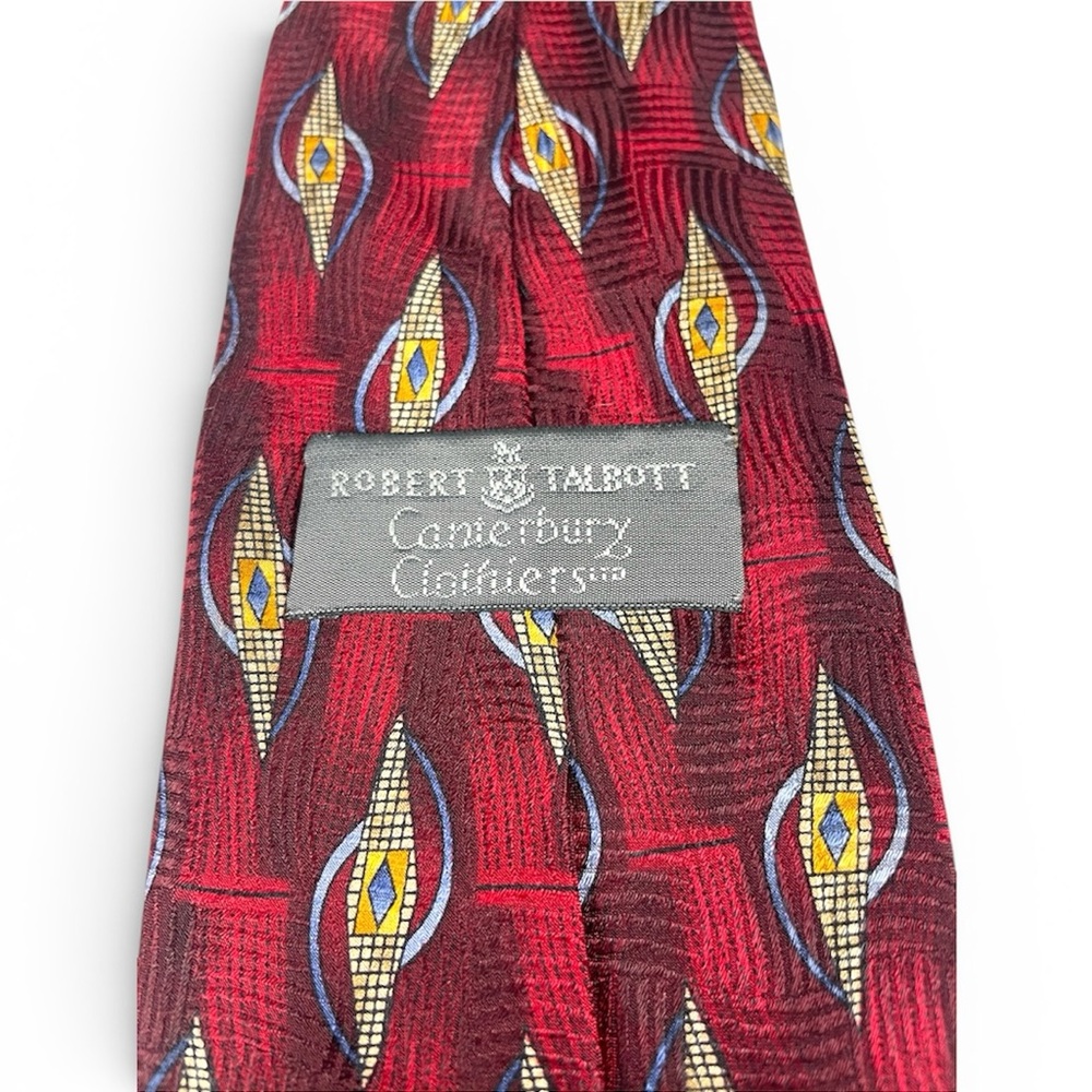 Robert Talbott Fine Silk Red Patterned Tie Hand S… - image 5